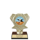 5-1/2" Custom Walnut Finished Award Insert Top Trophy