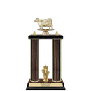 15" Walnut Finished Award Trophy With Trim