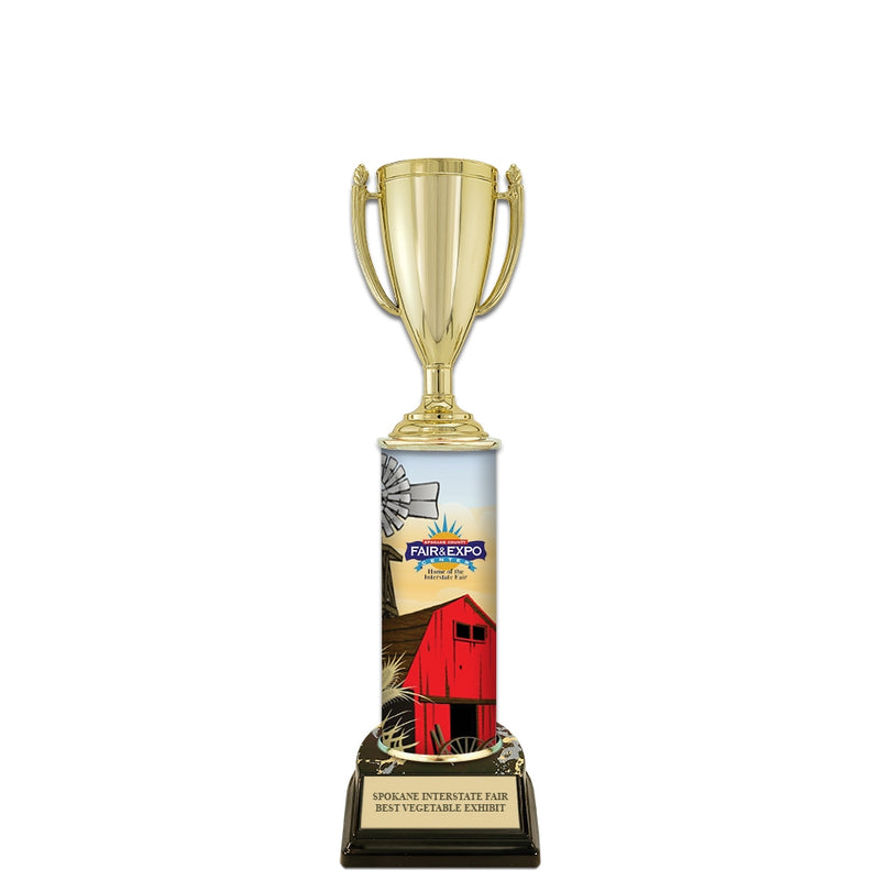 11" Custom Column Trophy with Black Base