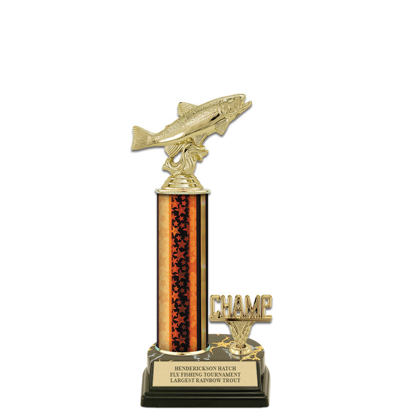 12" Custom Black Base Award Trophy With Trim