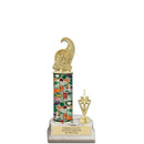 11" Custom White Base Award Trophy With Trim