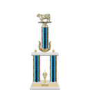 20" White Finished Award Trophy With Wreath And Trim