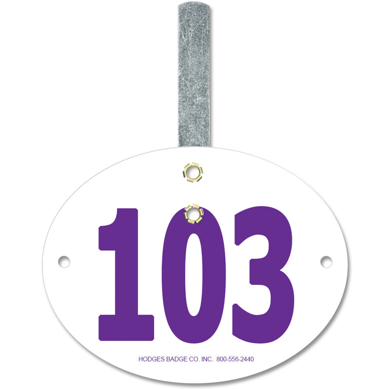 Indurotec<sup>TM</sup> Small Oval Exhibitor Number With Hook