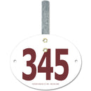 Custom Indurotec<sup>TM</sup> Full Color Oval Exhibitor Number With Hook