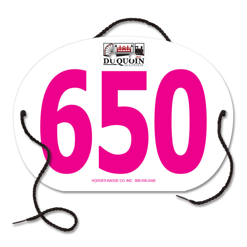 Custom Indurotec<sup>TM</sup> Full Color Oval Exhibitor Number With String