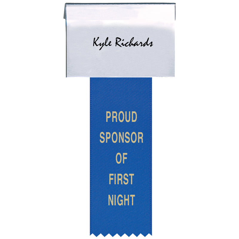 4" x 3" Bull Dog Clip Cardholder With Printed Ribbon