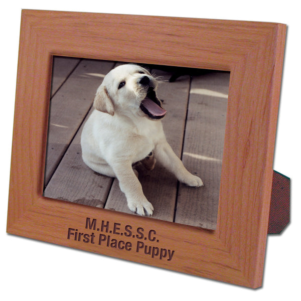 4" x 6" Red Alder Engraved Wooden Award Frame