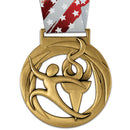 3-1/2" Stock Atlas Award Medal With Millennium Liberty Neck Ribbon