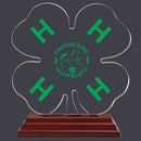 5-1/2" Custom Full Color 4-H Clover Shaped Acrylic Award