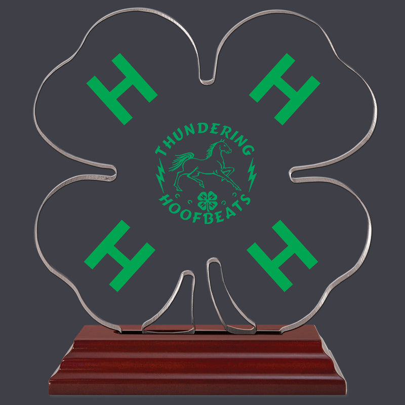 5-1/2" Custom Full Color 4-H Clover Shaped Acrylic Award