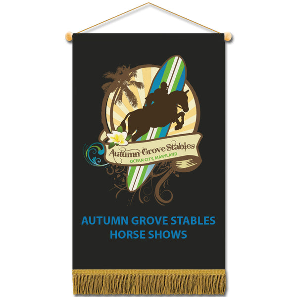 11-1/2"h x 18-1/2"w Cloth Mini Banners With Fringe