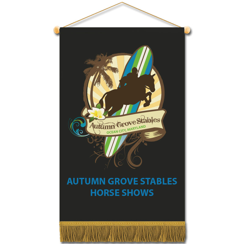 11-1/2"h x 18-1/2"w Cloth Mini Banners With Fringe