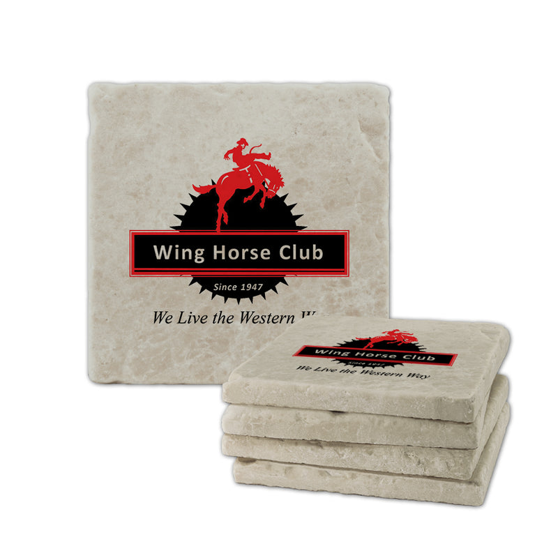 4"x 4" Custom Tumbled Stone Award Coasters