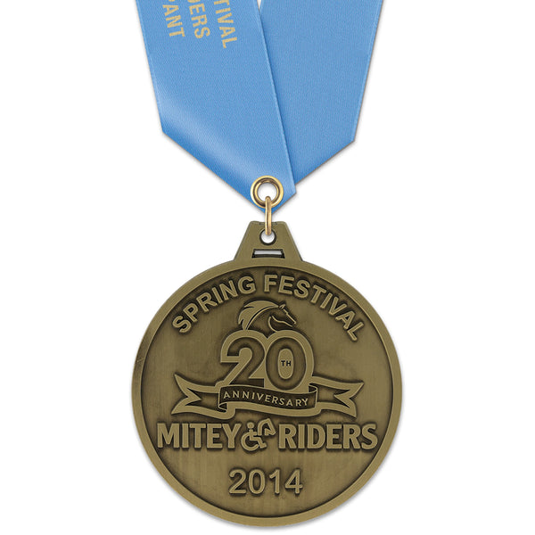 2-1/2" HS Custom Award Medal With Satin Neck Ribbon