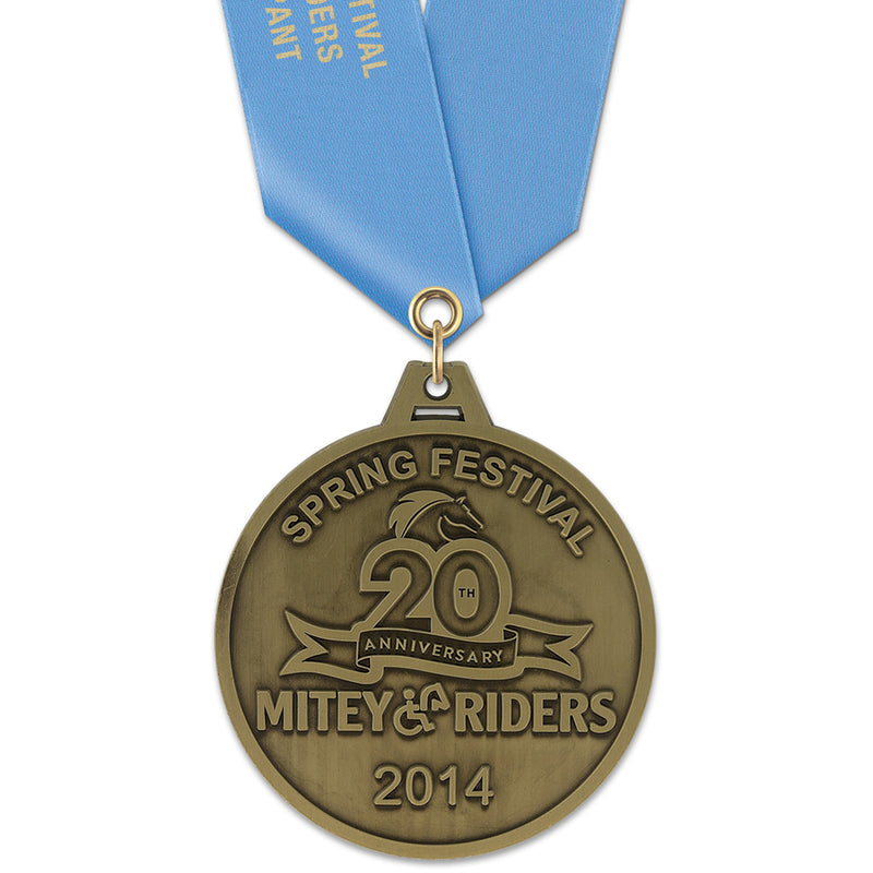 2-1/2" HS Custom Award Medal With Satin Neck Ribbon