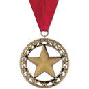 2-3/4" Custom Rising Star Award Medal With Grosgrain Neck Ribbon