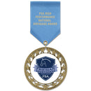 2-3/4" Custom RS14 Award Medal With Satin Drape Ribbon