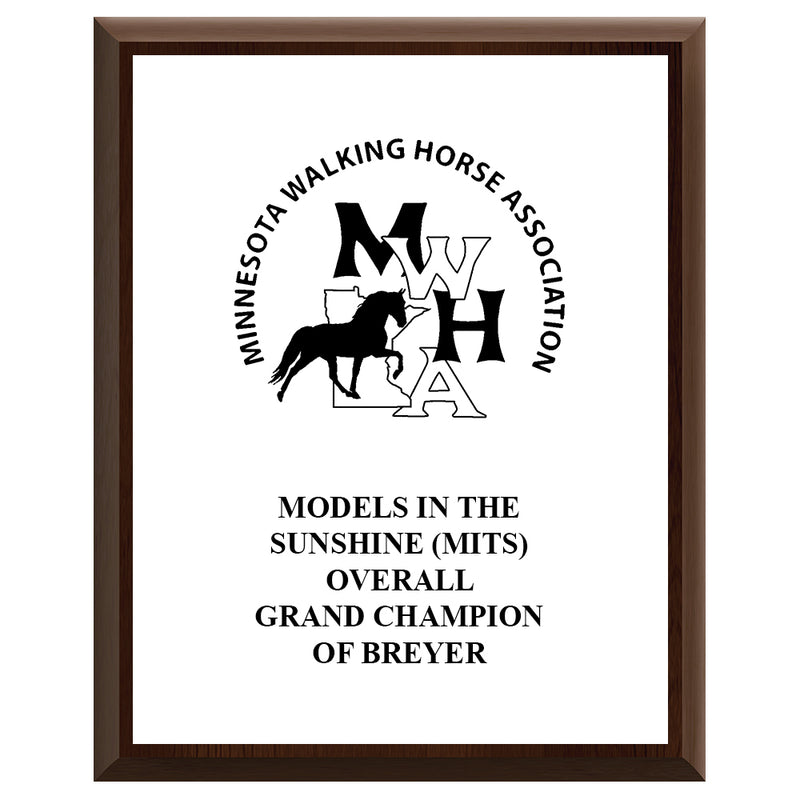 9" x 12" Custom Cherry Plaque With Full Color Imprint