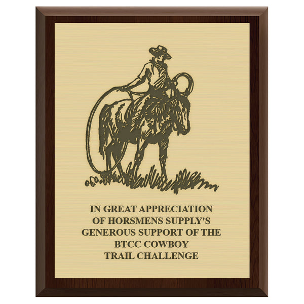 12" x 15" Custom Cherry Plaque With Engraved Plate