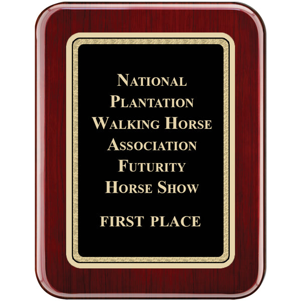 7" x 9" Rosewood Piano Finish Award Plaque