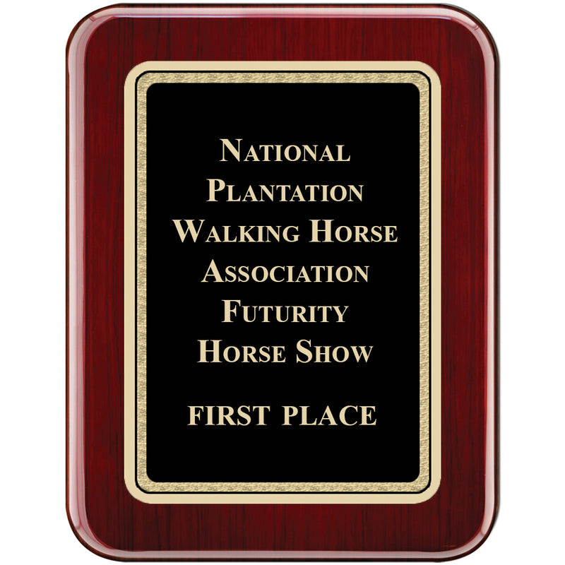 7" x 9" Rosewood Piano Finish Award Plaque