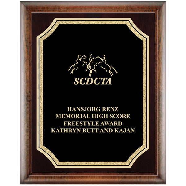 8" x 10" Custom Espresso Plaque With Florentine Plate