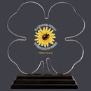 Clover Shaped Acrylic Award Trophy w/ Black Base