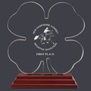 Engraved Clover Shaped Acrylic Award Trophy