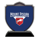 5" Shield Shape Birchwood Award Trophy With Black Base