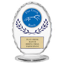 6-3/8" Free Standing Oval Award Trophy With Blue Wreath