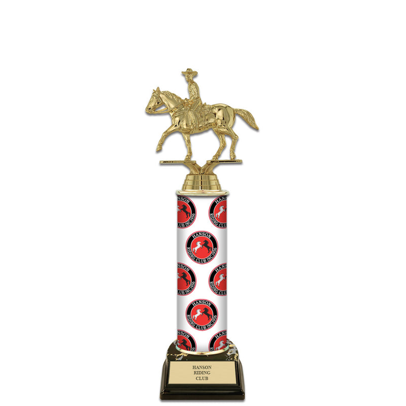 12" Custom Column Trophy with Black Base