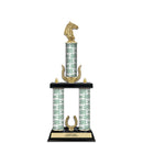 20" Custom 3 Column Trophy with Trim and Black Marble Base