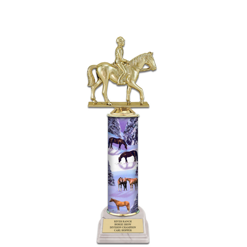 12" Custom White Base Award Trophy