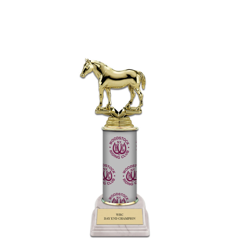 10" Custom Column Trophy with White Base