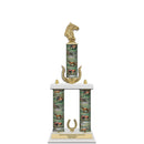 20" White Finished Award Trophy With Wreath And Trim