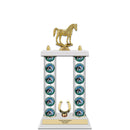 15" Custom 2 Column Trophy with Trim and White Marble Base
