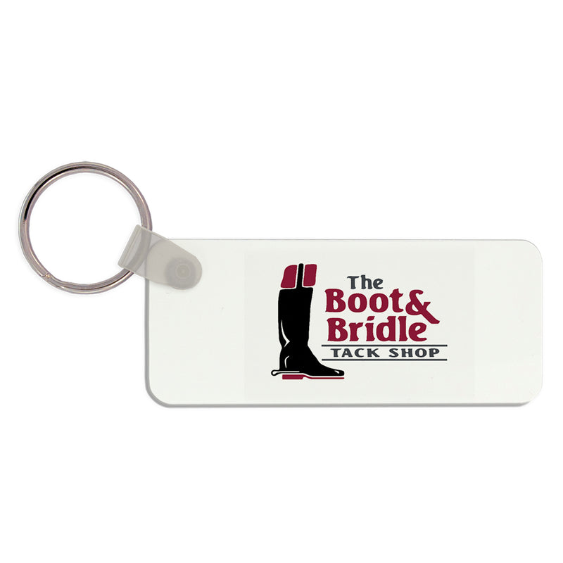 3" x 1" Full Color Custom Rectangle Keychain With Print on Front