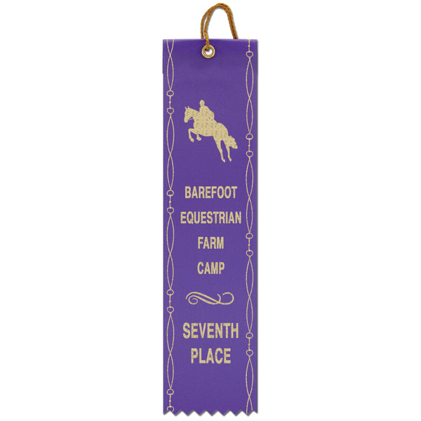 2" x 10" Custom Square Top Award Ribbon With Border
