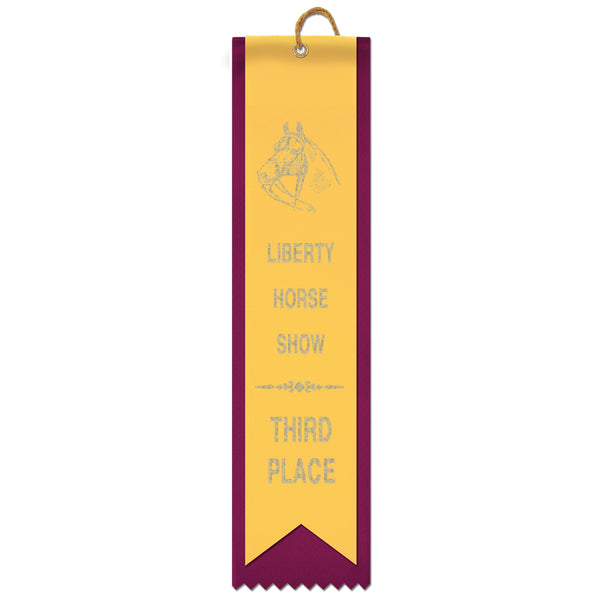 2-1/2" x 10" Custom 2 Layered Square Top Award Ribbon