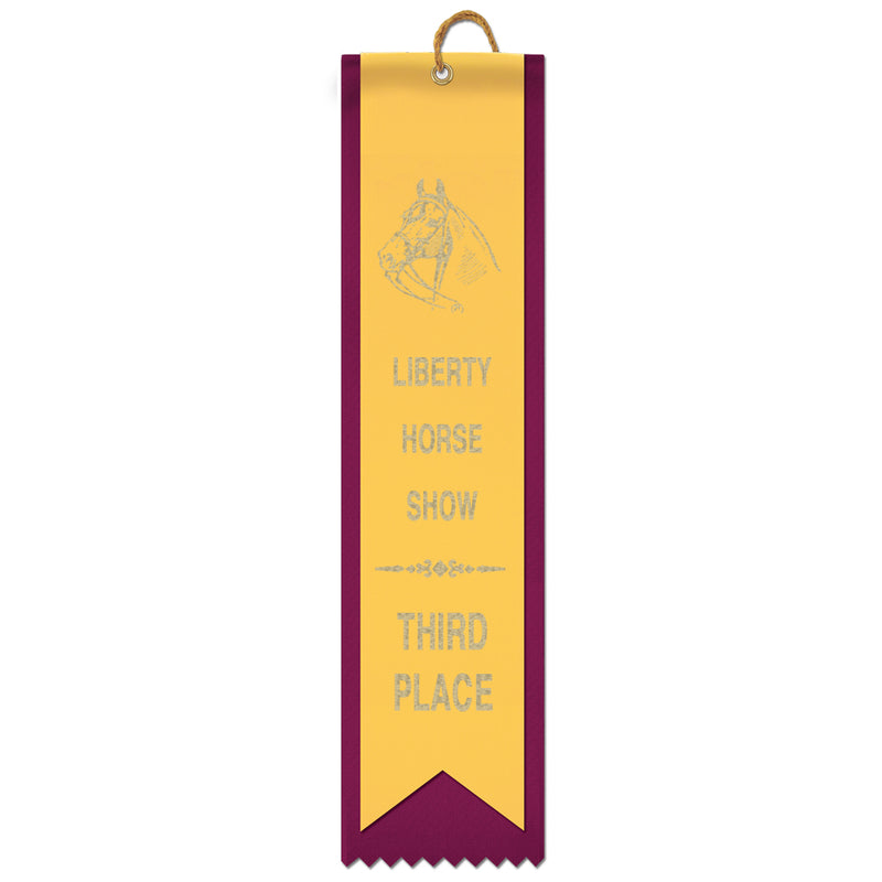 2-1/2" x 10" Custom 2 Layered Square Top Award Ribbon