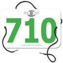 Custom Full Color Small Rectangular Exhibitor Number With String