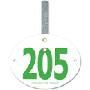 Custom Indurotec<sup>TM</sup> Full Color Oval Exhibitor Number With Hook