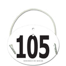 Custom Indurotec<sup>TM</sup> Full Color Oval Exhibitor Number With Elastic