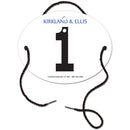 Custom Indurotec<sup>TM</sup> Full Color Arm Dressage Oval Exhibitor Number With String