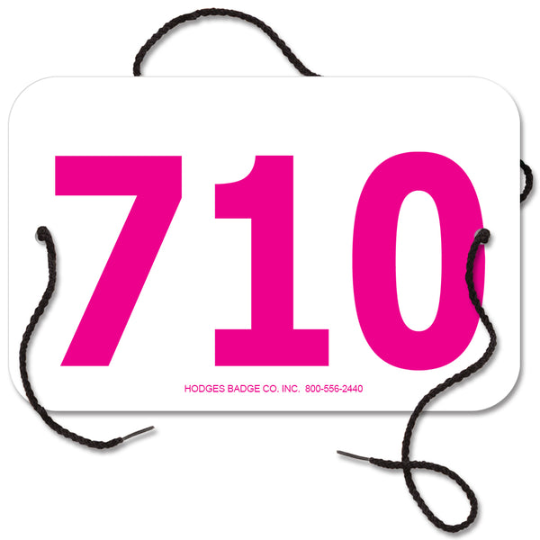 Indurotec<sup>TM</sup> Small Rectangular Exhibitor Number With String