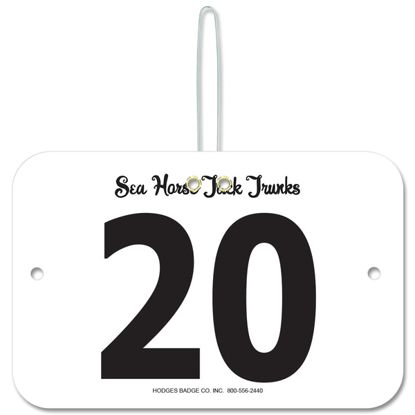 Custom Indurotec<sup>TM</sup> Full Color Large Rectangular Exhibitor Number With Hook