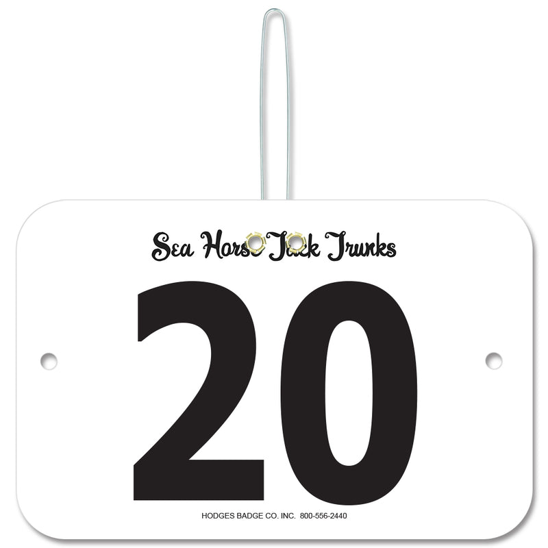 Custom Indurotec<sup>TM</sup> Full Color Large Rectangular Exhibitor Number With Hook