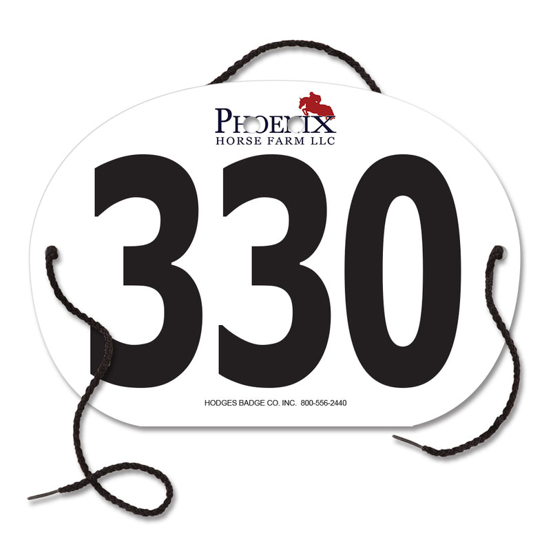Custom Indurotec<sup>TM</sup> Full Color Oval Exhibitor Number With String