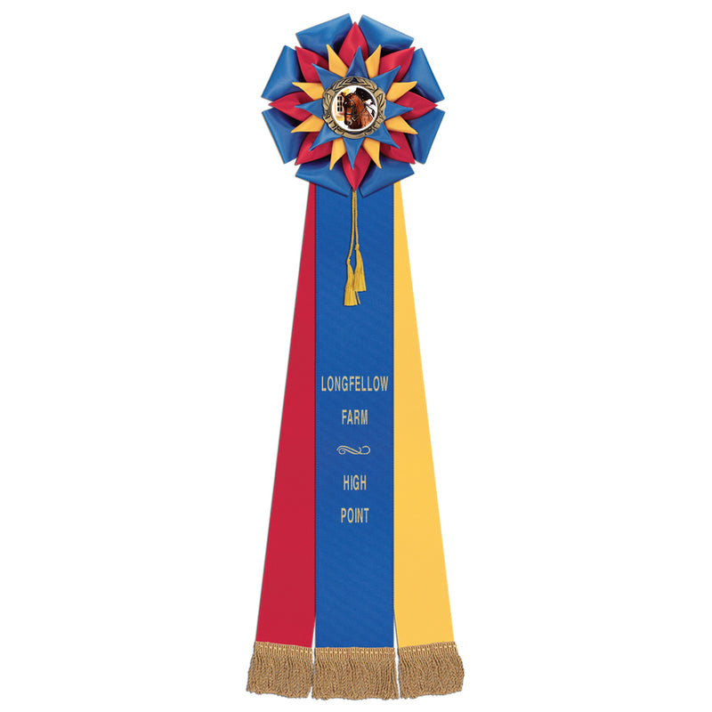 Stafford 3 Rosette Award Ribbon