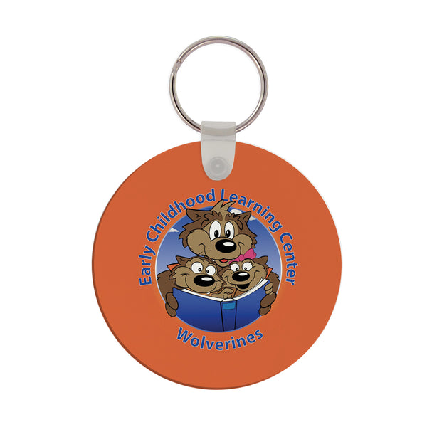 2-1/2" Full Color Round Keychain With Print on Front
